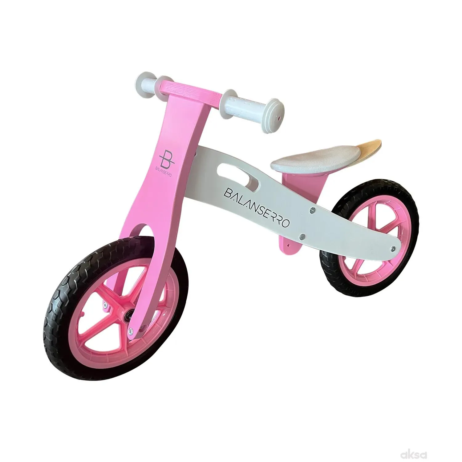 Troty drveni balance bike roze
