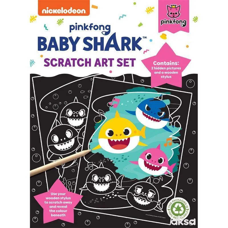 Baby Shark scratch art set