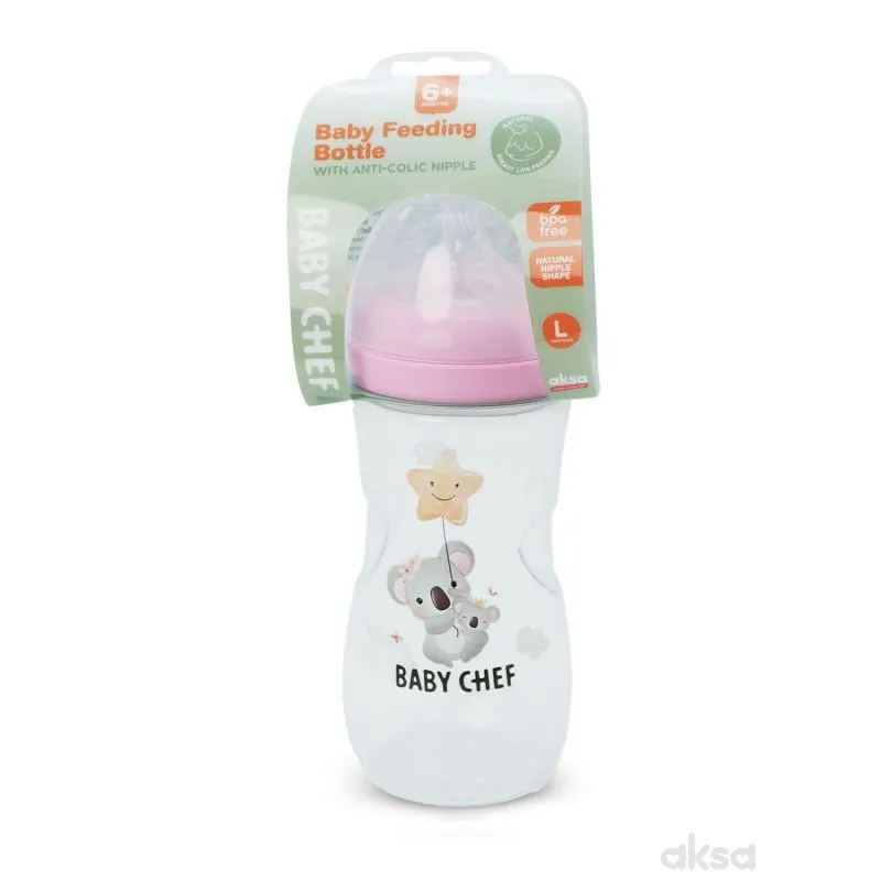 Baby Chef flašica plastična 330ml, roze 