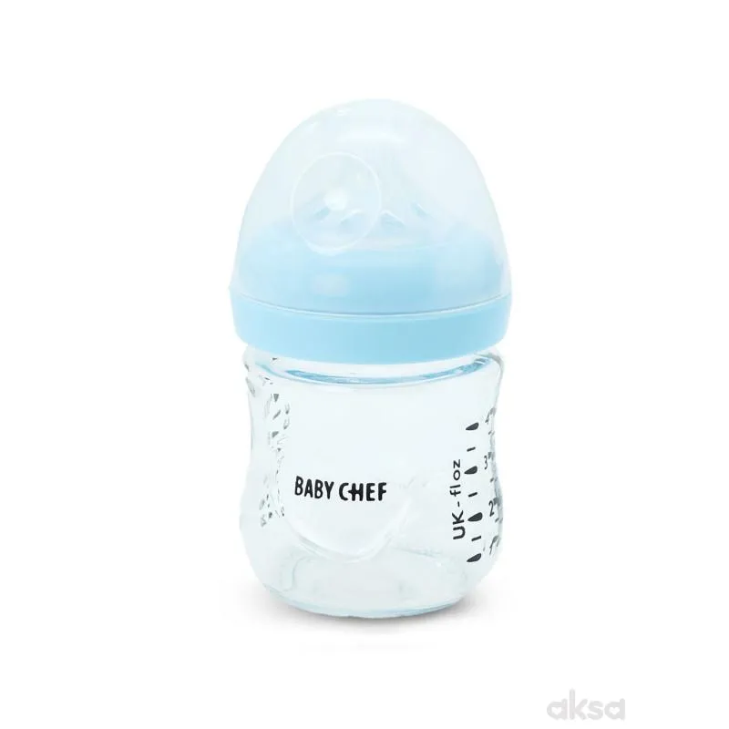 Baby Chef staklena flašica 120ml, plava