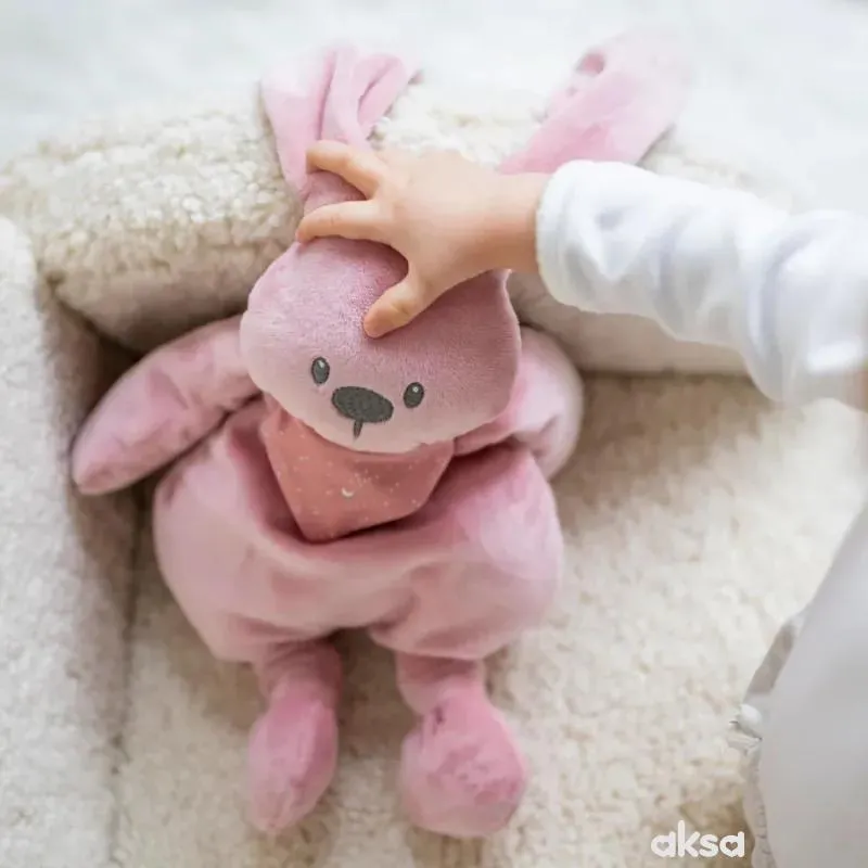 Nattou svetleća igrača, roze zeka sa šalom