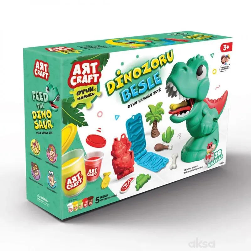 Dede plastelin art craft nahrani dinosaurusa