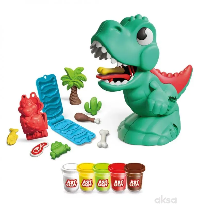Dede plastelin art craft nahrani dinosaurusa