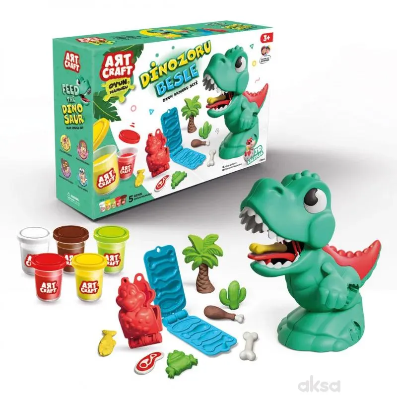 Dede plastelin art craft nahrani dinosaurusa