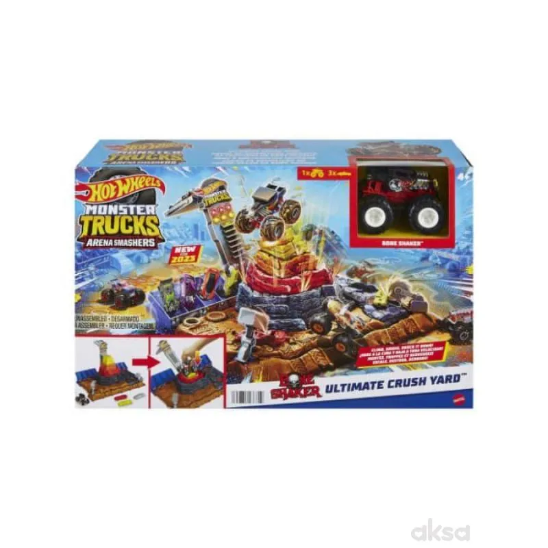 Hot Wheels Monster truck set arena crush yard